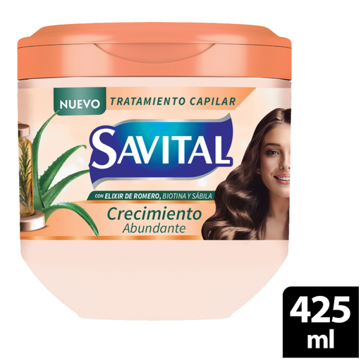 [058443] Tratamiento Capilar Savital  Con Elixir De Romero Biotina Y Sábila 425Ml