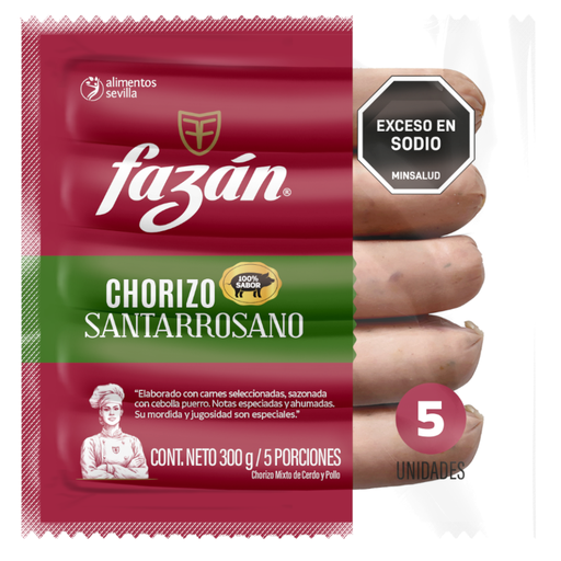 [058456] Chorizo Santarrosano Fazán 5 Unidades 300Gr
