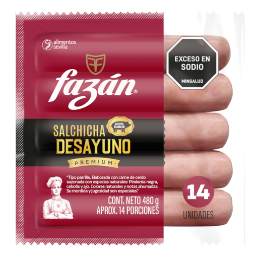 [058457] Salchicha Desayuno Fazán 14 Unidades 480Gr