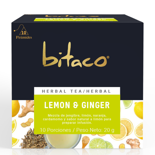 [058481] Té Herbal Bitaco Limón Y Jengibre 10 Unidades 20Gr