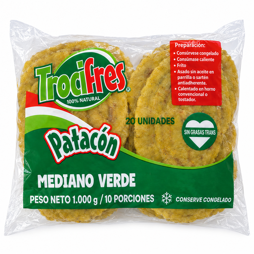 [058483] Patacón Mediano Verde Trocifres 20 Unidades  1000Gr
