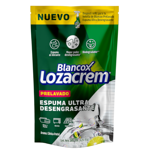 [058494] Lozacrem Espuma Ultra Desengrasante Doypak 500Ml