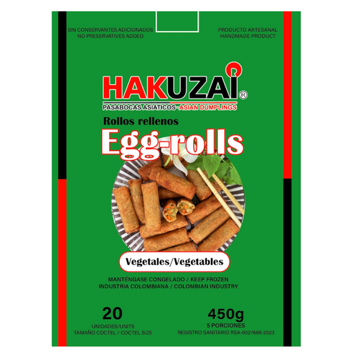 [058516] Rollos Rellenos De Vegetales  Hakuzai 20 Unidades 450Gr