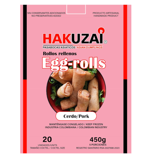 [058519] Rollos Rellenos Carne De Cerdo Hakuzai 20 Unidades 450Gr