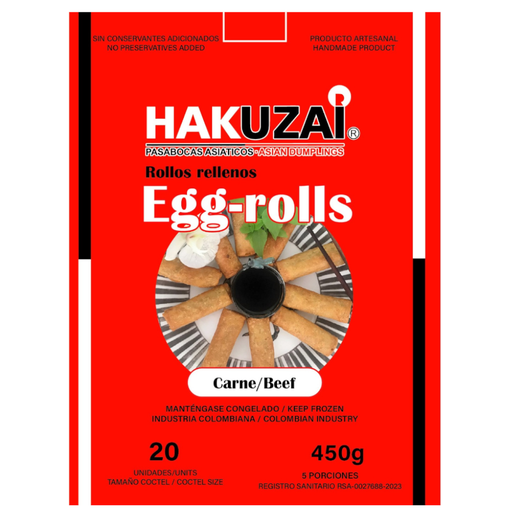 [058520] Rollos Rellenos Carne De Res Hakuzai 20 Unidades 450Gr