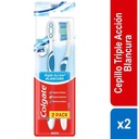Cepillo Dental Colgate Triple Acción Blancura Medio 2 Unidades