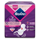 Toallas Higiénicas Nosotras Buenas Noches Nocturna Clásica Invisible 10 Unidades