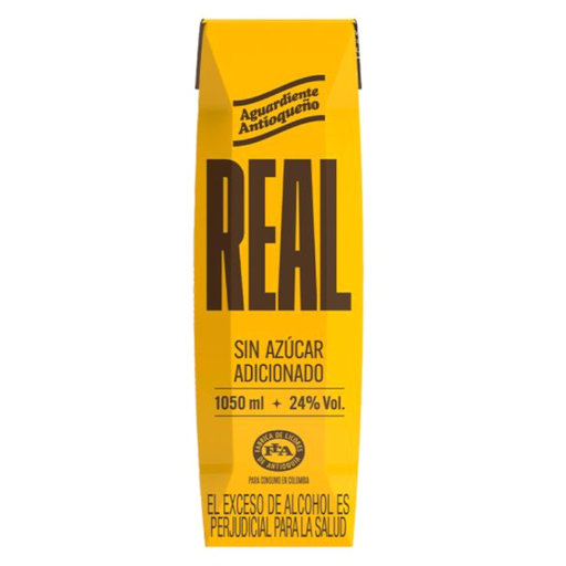 [058627] Aguardiente Amarillo Real Sin Azúcar Tetrapack 1050Ml