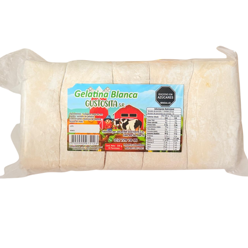 [058647] Gelatina Blanca Gustosita S.R 230Gr 10 Unidades