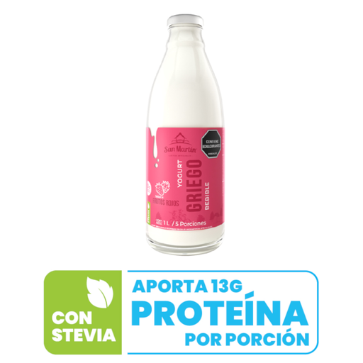 [058657] Yogurt Griego Bebible Frutos Rojos San Martín 1L