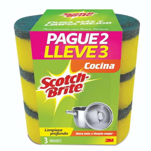 [058703] Esponja Cocina Scotch Brite  Pague 2 Lleve 3