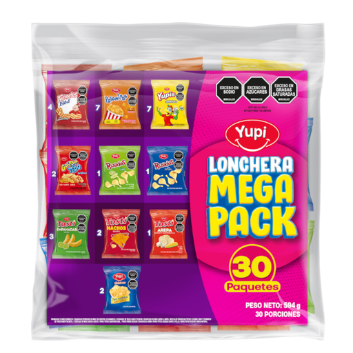 [058689] Lonchera Mega Pack Yupi Surtido 30 Unidades 594Gr