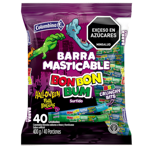 [058737] Bon Bon Bum Halloween Masticable Pinta Labios 40 Unidades 400Gr