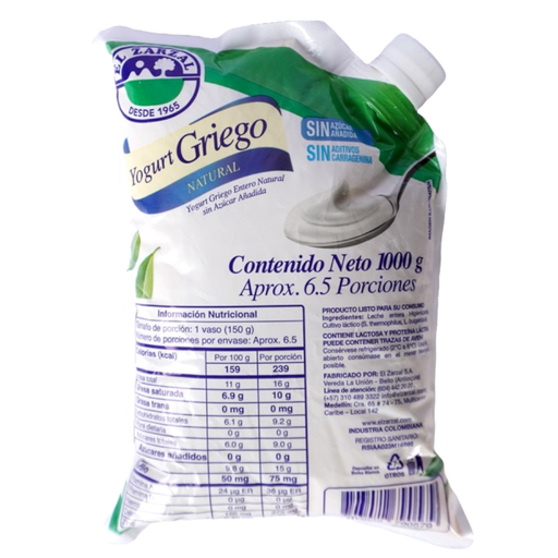 [058757] Yogurt Griego Natural El Zarzal Bolsa 1000Gr