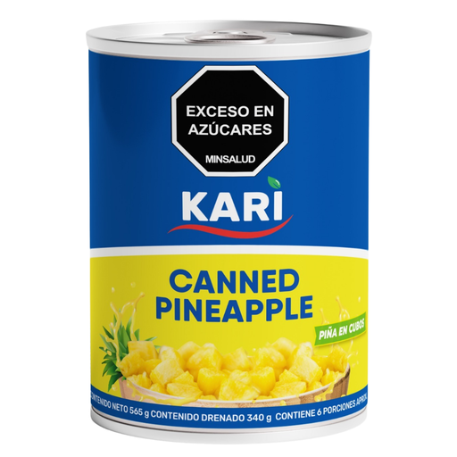 [058770] Piña En Cubos En Almíbar Kari Lata 565Gr