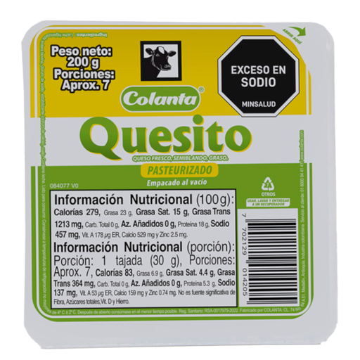[058912] Quesito Colanta Empacado Al Vacío 200Gr