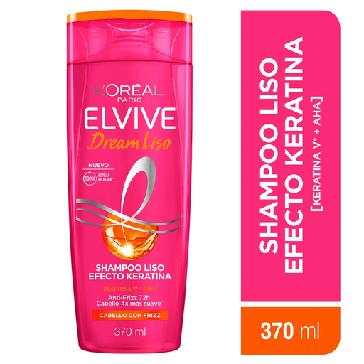 [058785] Shampoo Elvive Liso Efecto Keratina 370Ml