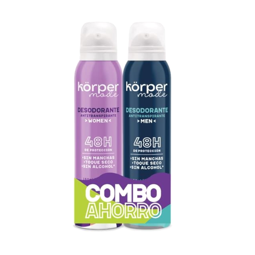[058800] Desodorante Korper Mode Men And Women Aerosol 150Ml 2 Unidades