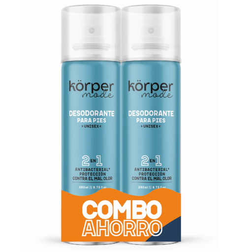 [058801] Desodorante Para Pies Korper Mode Unisex 2 En 1 260Ml 2 Unidades