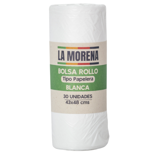 [059149] Bolsas Basura Blanca Tipo Papelera La Morena 43X48 30 Unidades