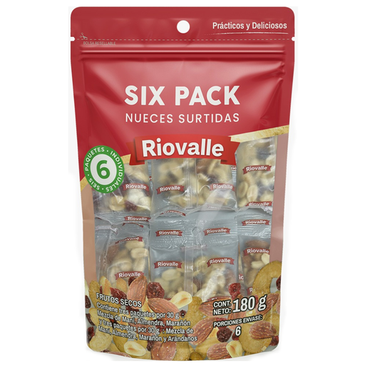 [058947] Six Pack Nueces Surtidas Riovalle 6 Unidades 180Gr
