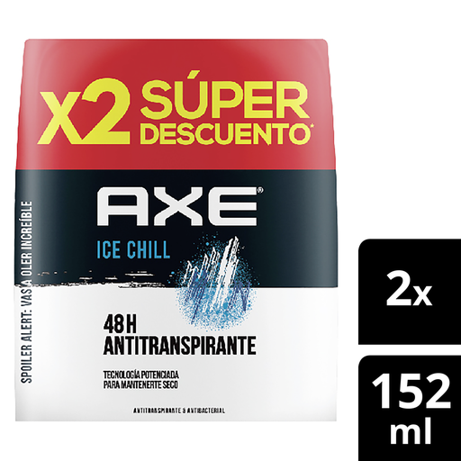 [058986] Desodorante Axe Ice Chill Antitranspirante Aerosol 2 Unidades 152Ml