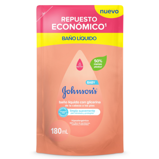 [058989] Baño Líquido Johnson's Baby Repuesto Económico 180Ml