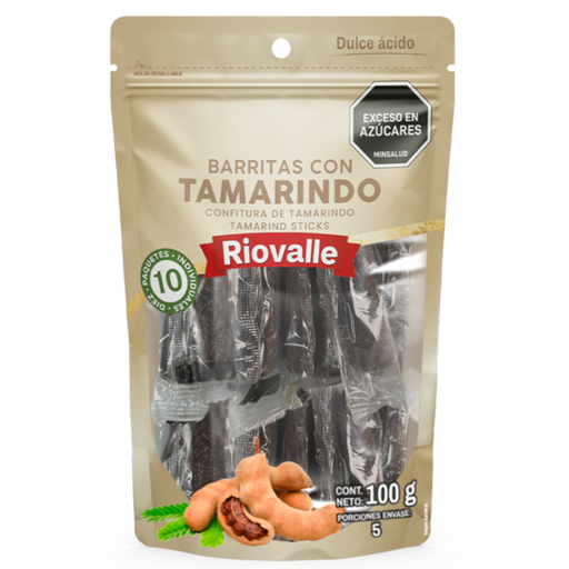 [058992] Barritas Con Tamarindo Riovalle 10 Unidades 100Gr