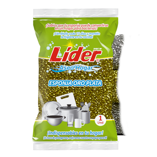 [059021] Esponja  Líder Oro Plata 1 Unidad
