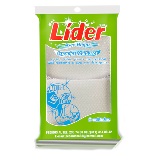[059023] Esponja  Líder Multiusos Malla 2 Unidades