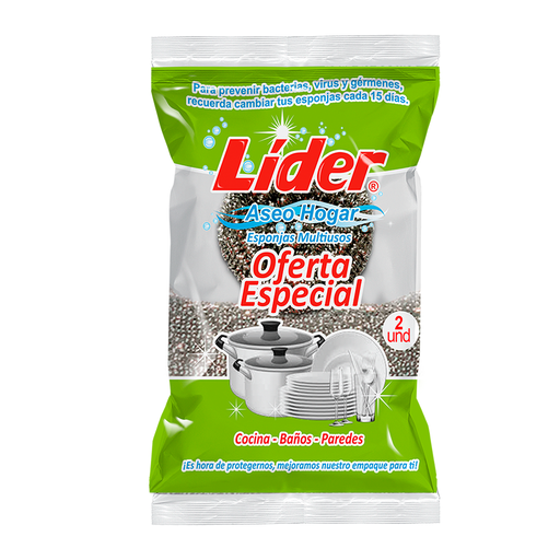 [059027] Esponja Líder Espiral + Esponja Oro Plata 2 Unidades