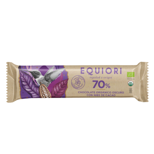 [059054] Barra Chocolate Orgánico Oscuro Equiori 70% 13Gr