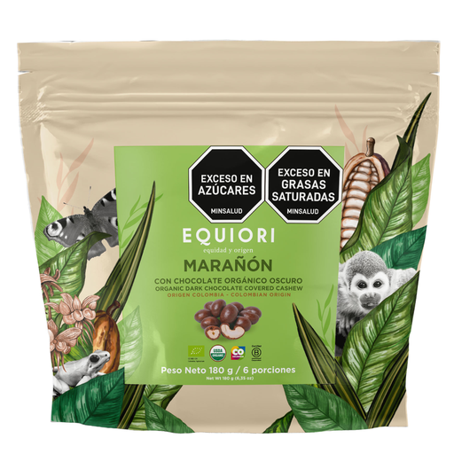 [059061] Marañon Con Chocolate Orgánico Oscuro Equiori 180Gr