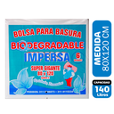 Bolsa Basura Impersa  Biodegradable Super Gigante 80x120cm 6 Unidades