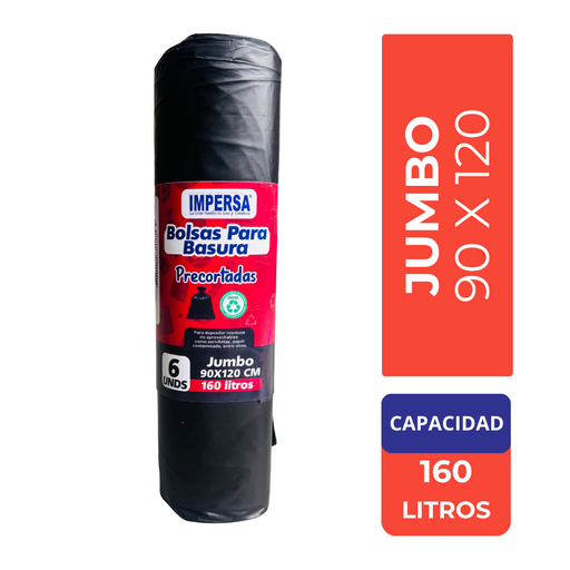 [059128] Bolsa Basura Impersa Jumbo 90x120cm 6 Unidades