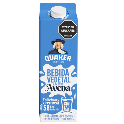 [059201] Bebida Vegetal A Base De Avena Quaker Tetrapak 900Ml