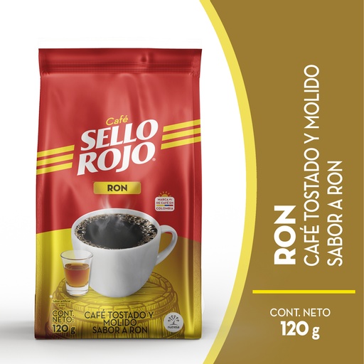 [059209] Café Sello Rojo Tostado Y Molido Sabor Ron 120Gr
