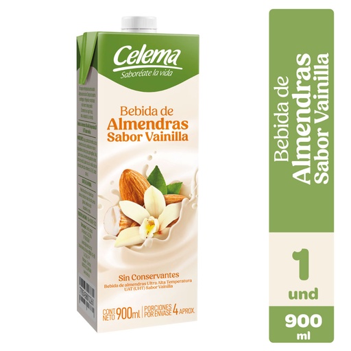 [059251] Bebida  Almendras Celema Sabor Vainilla Tetrapak 900Ml