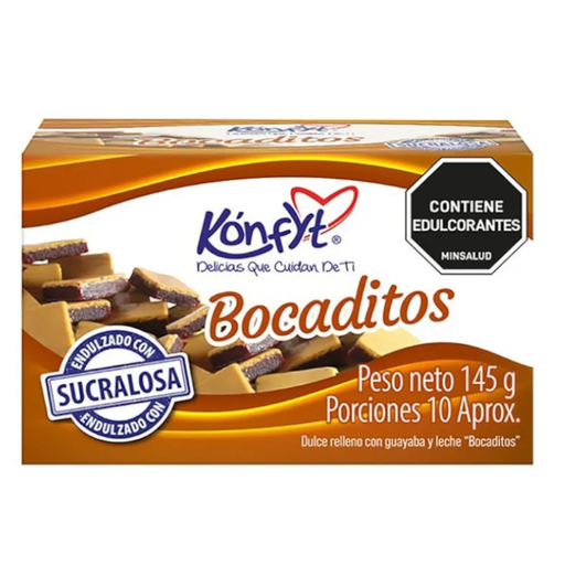 [017324] Bocaditos Sin Azúcar Kónfyt Relleno Con Guayaba Y Leche 145Gr