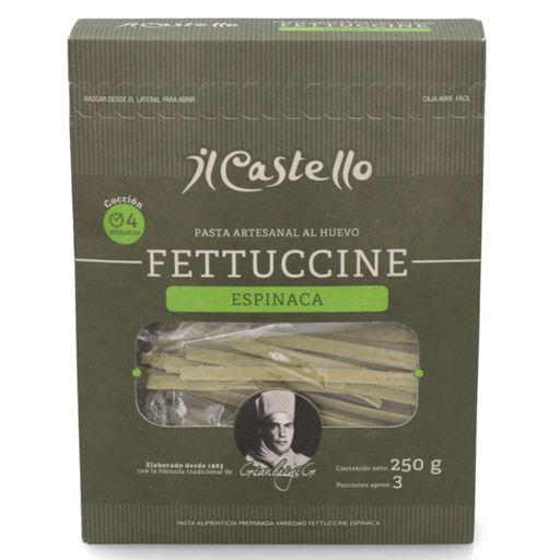 [016425] Fettuccine Espinaca IL Castello Pasta Artesanal Al Huevo 250Gr
