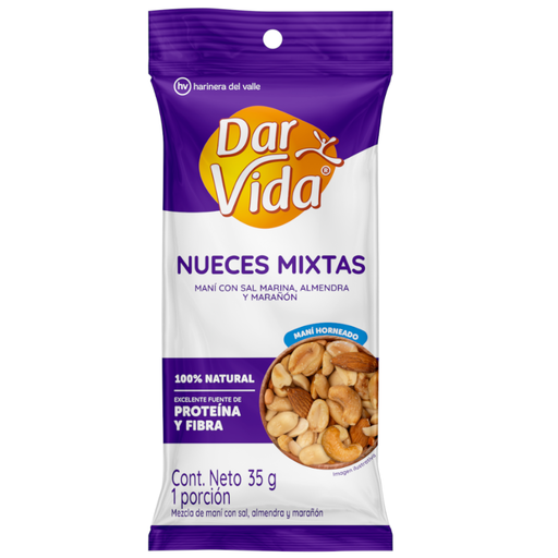 [059276] Nueces Mixtas Dar Vida Maní Con Sal Marina - Almendras Y Marañón 35Gr