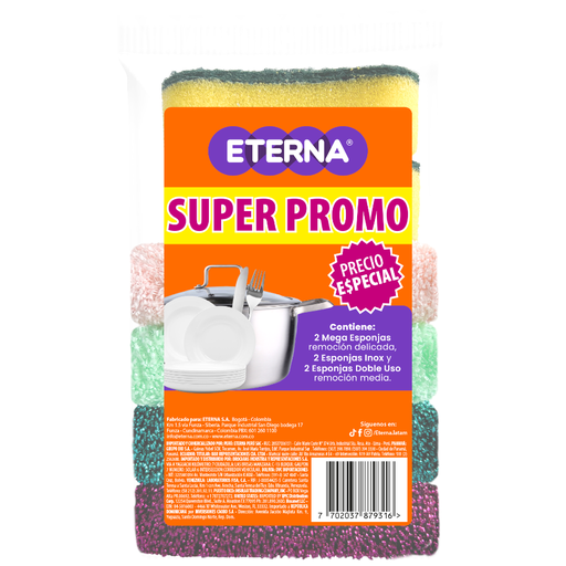 [059368] Esponja  Eterna Surtidas Packs 6 Unidades