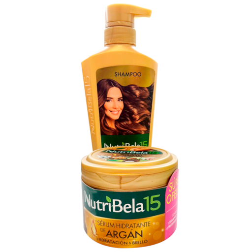[059447] Shampoo Nutribela Sérum Hidratante De Argán 400Ml + Tratamiento De Argán 300Ml