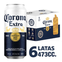 Cerveza Corona Extra 473Cc Lata 6 Unidades