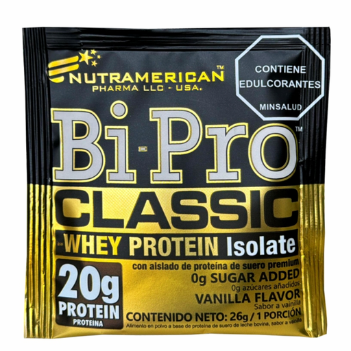 [059513] Whey Protein Isolate Bi-Pro Nutramerican Classic Sabor Vainilla Sobre 26Gr