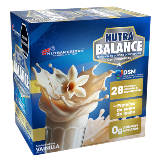 [059517] Nutra Balance Nutramerican Vainilla Con Proteína De Suero De Leche 50Gr 8 Unidades