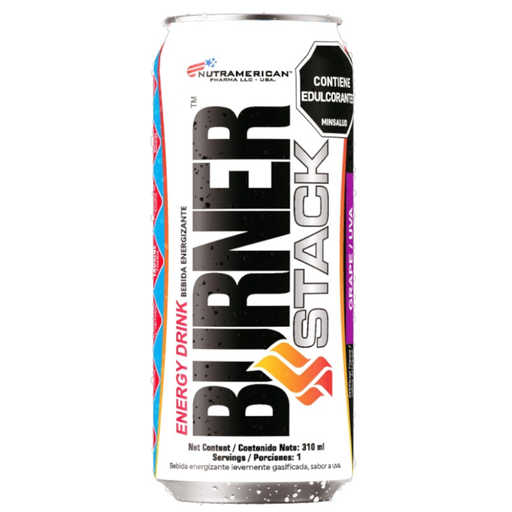 [059518] Bebida Energizante Burner Stack Nutramerican Sabor Uva 310Ml