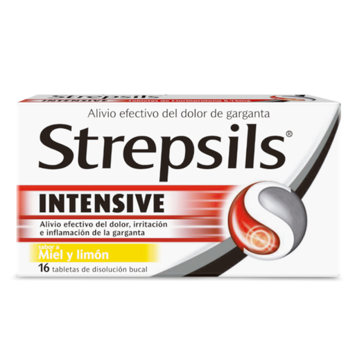 [059521] Strepsils  Intensive Para El Dolor De Garganta  Con Miel Y Limón 16 Tabletas