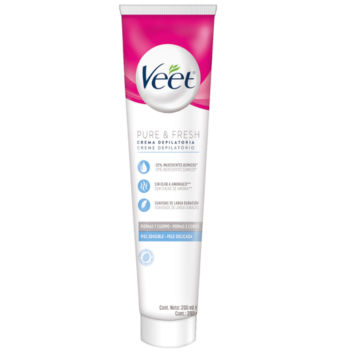 [059523] Crema Depilatoria Veet Pure Y Fresh Piernas Y Cuerpo 200Ml