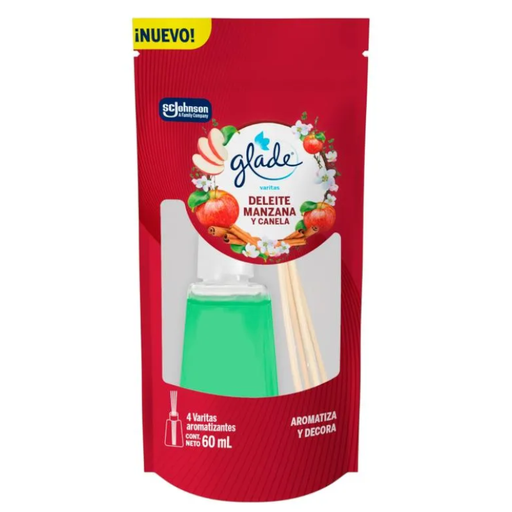 [059536] Ambientador Varitas  Glade Deleite Manzana Y Canela 60Ml